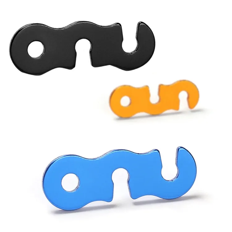 10pcs Outdoor Barracks Aluminum Alloy Umbrella Rope Buckle S-shaped Wind Rope Buckle(Black)