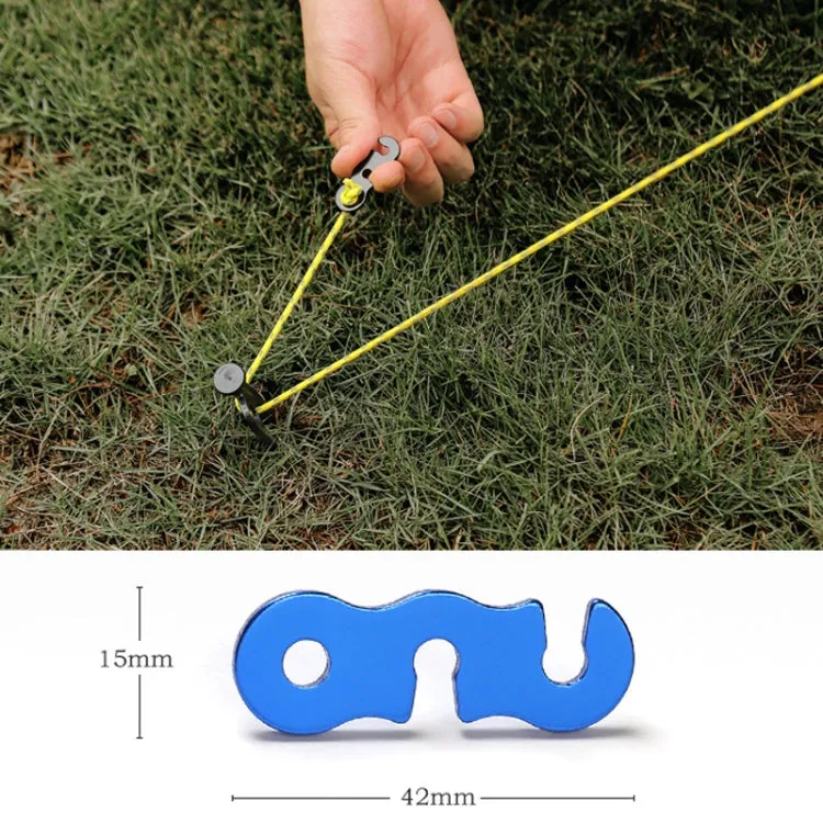 10pcs Outdoor Barracks Aluminum Alloy Umbrella Rope Buckle S-shaped Wind Rope Buckle(Black)