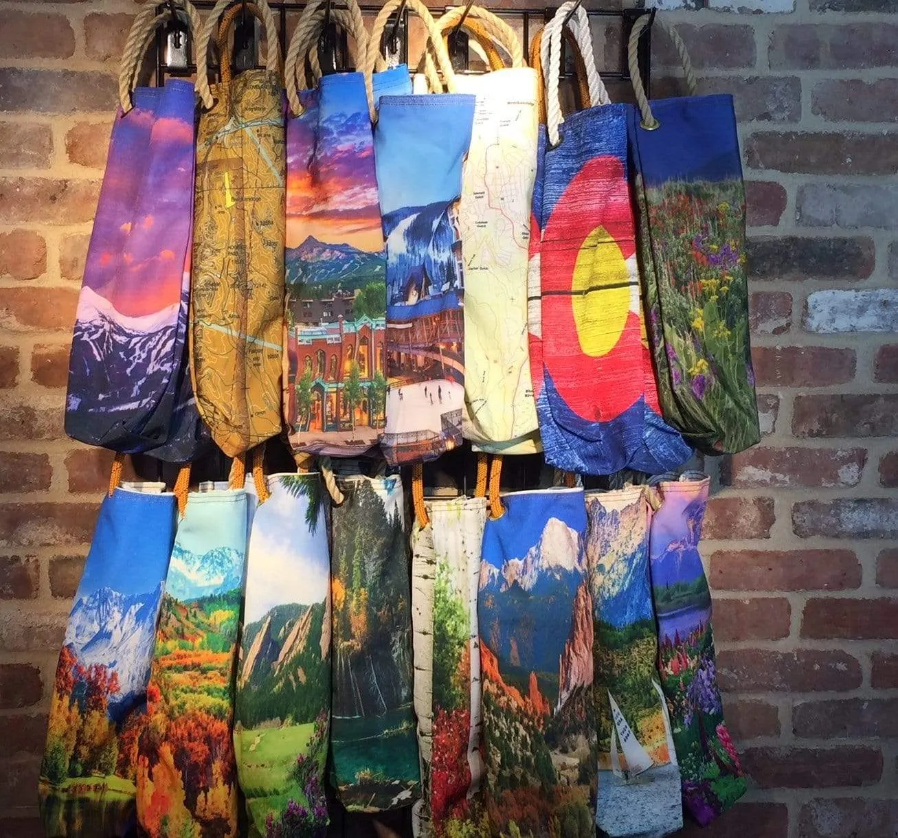 Breckenridge Colorado Purple Sunset Recycled Wine Tote