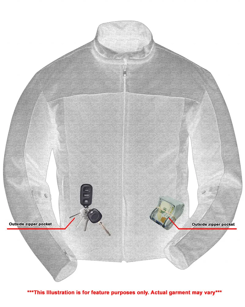 Cross Wind Micro Mesh Mens Motorcycle Jacket - Blue