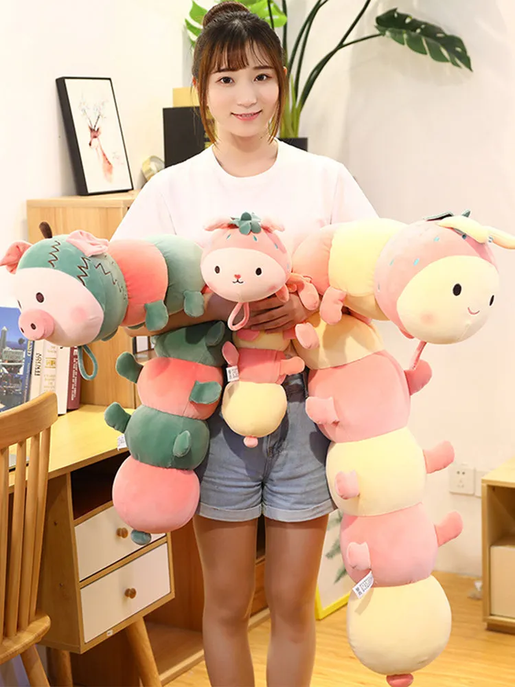 Cute Caterpillar Long-Strip Sleeping Pillow