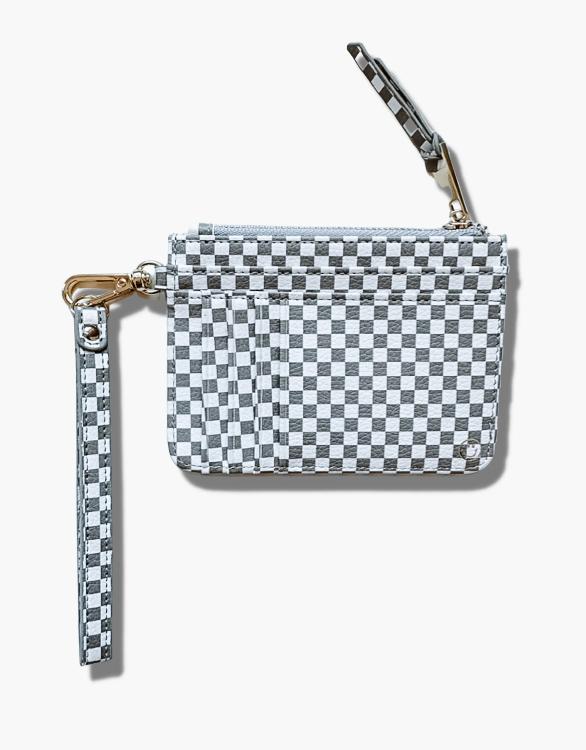Gray Checkered Snap Wallet - Final Sale