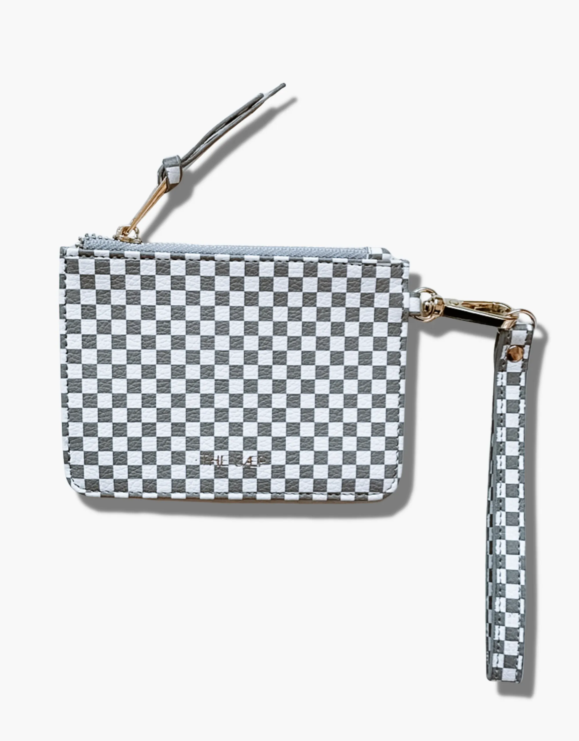 Gray Checkered Snap Wallet - Final Sale
