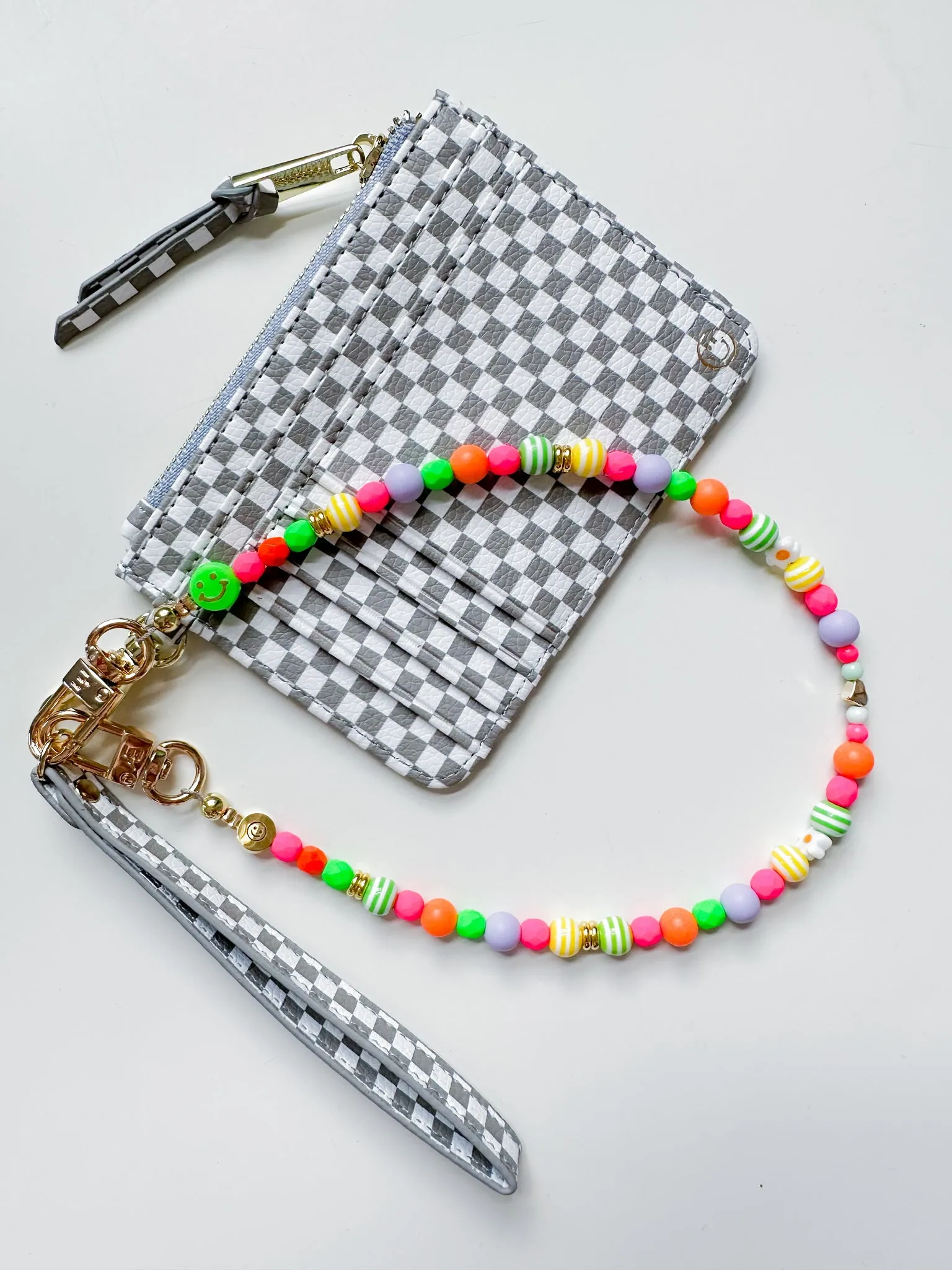 Gray Checkered Snap Wallet - Final Sale