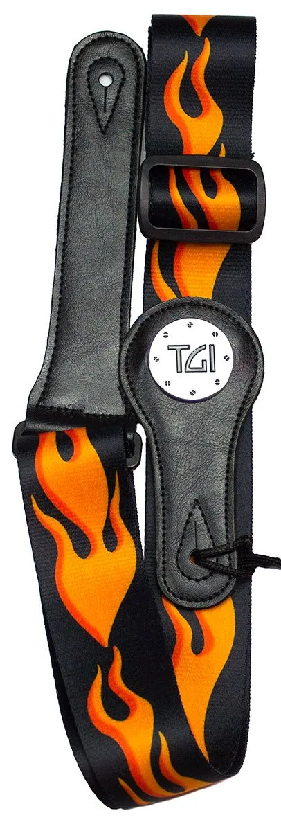 Guitar Strap - "HotRod Flames" Design