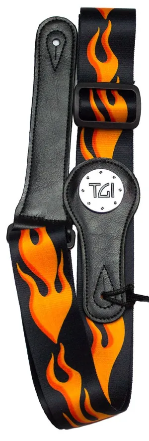 Guitar Strap - "HotRod Flames" Design