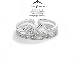 Keep Climbing Ring Get Stronger Mountain Adjustable Ring Even Though Life May be Hard Right Now It'll be Beautiful When You Get to The Top