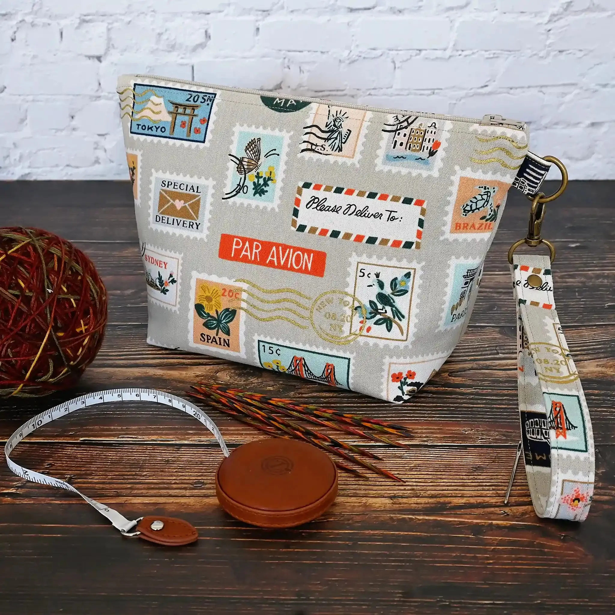 Mini Sock Pouch in Rifle Paper Co. Canvas
