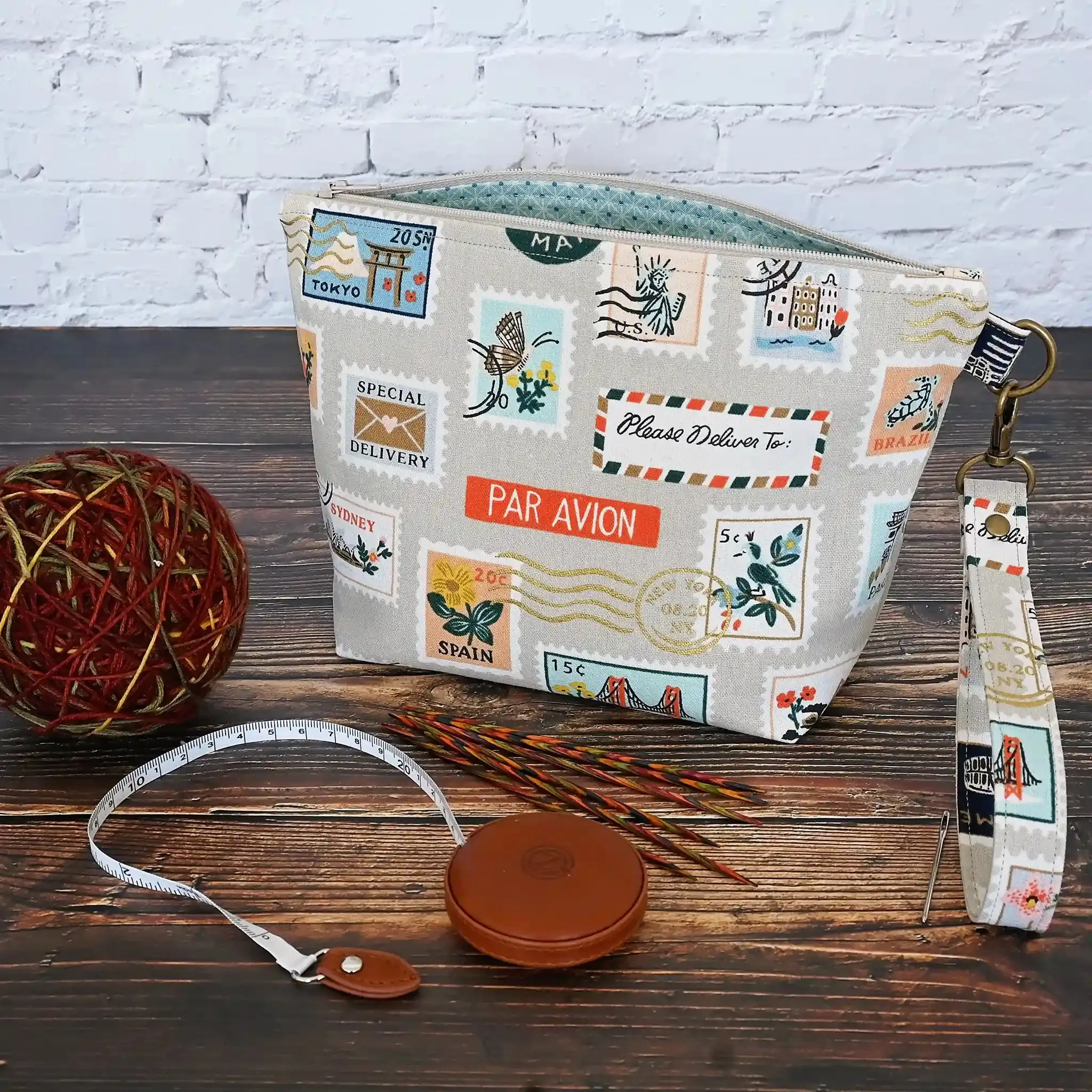 Mini Sock Pouch in Rifle Paper Co. Canvas