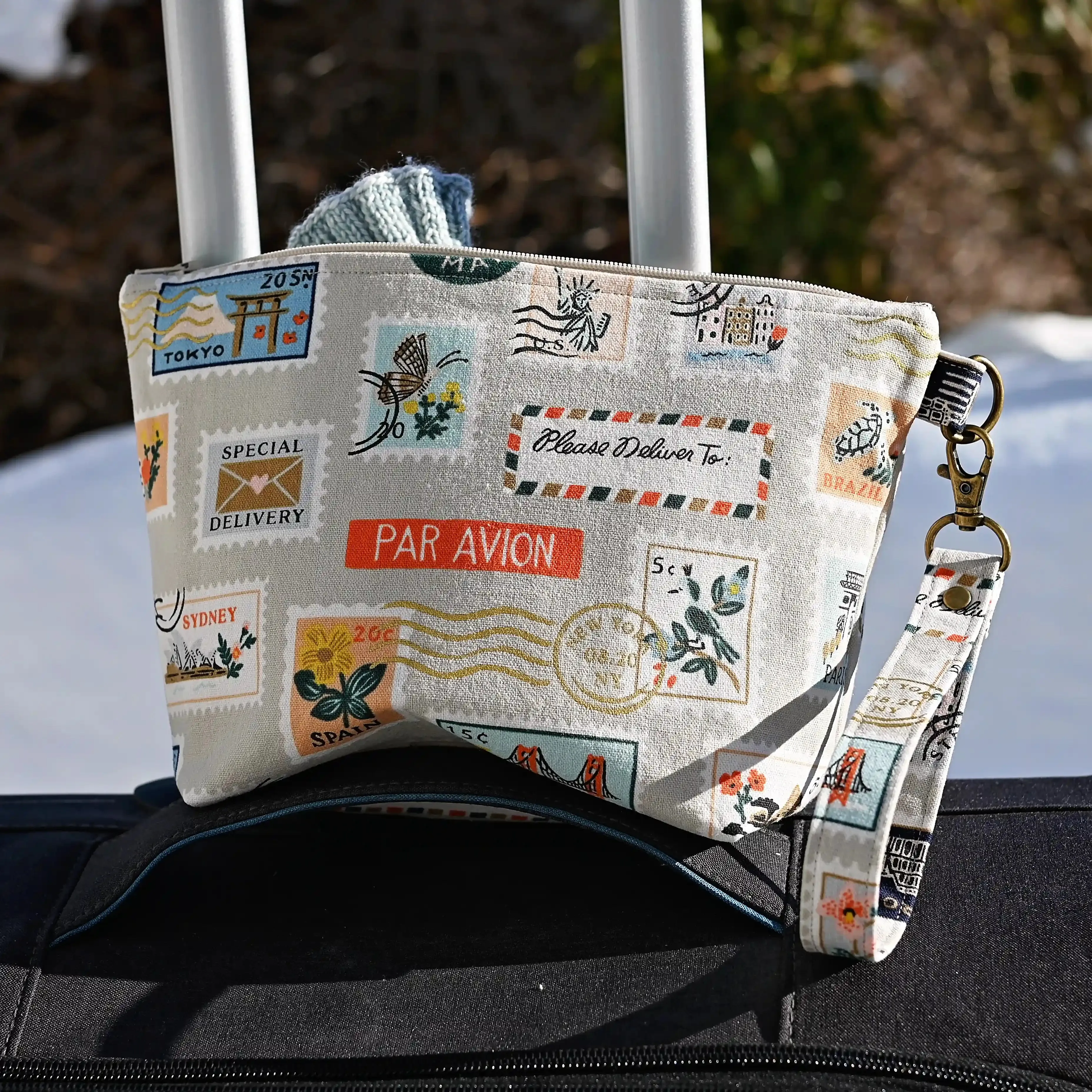 Mini Sock Pouch in Rifle Paper Co. Canvas